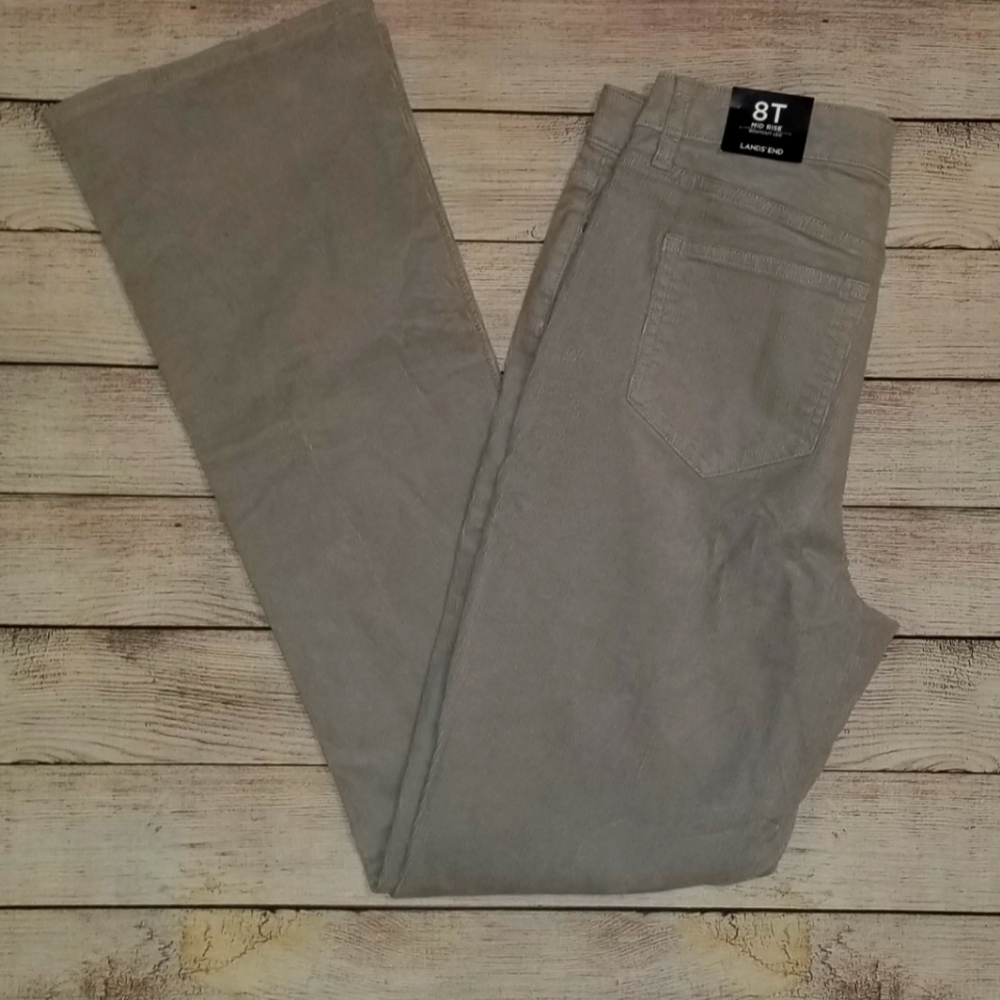 NWT Land's End Light Grey Corduroys Size 8T